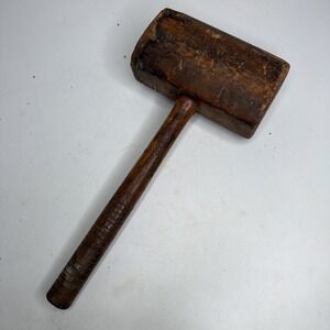 Antique Wooden Mallet Hammer Primitive Rustic Tool Carpenter Tool Vintage Old